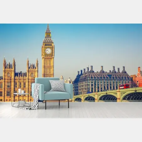 Papier peint vue iconique de Big Ben et du pont de Westminster – Wallnifity®