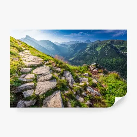 Papier peint sentier au lever du soleil dans les Tatras – Wallnifity®