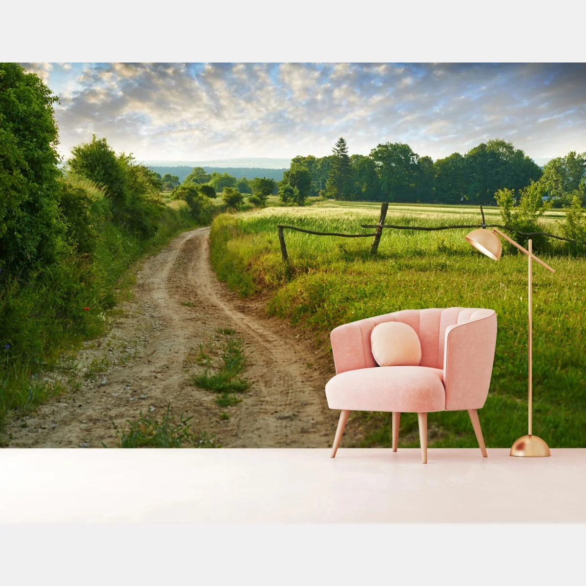 Papier peint sentier champêtre au lever du soleil – Wallnifity® Papier peint sentier champêtre au lever du soleil – Wallnifity®