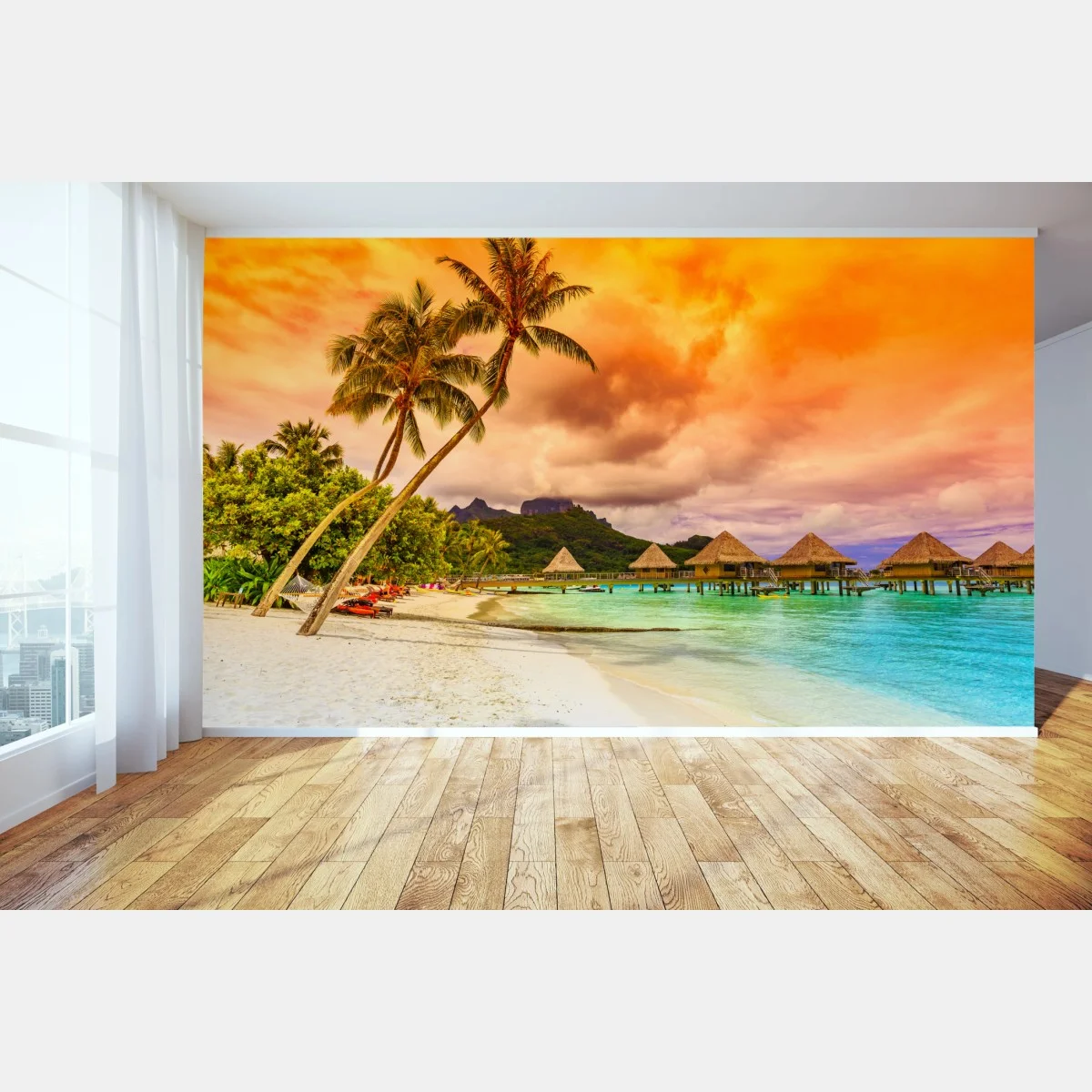 Papier peint plage paradisiaque à Bora Bora – Wallnifity® Papier peint plage paradisiaque à Bora Bora – Wallnifity®