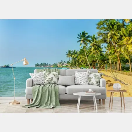 Papier peint côte tropicale sous les palmiers – Wallnifity®