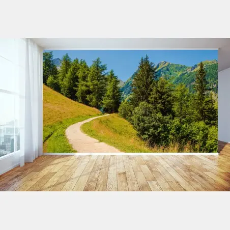 Papier peint sentier estival dans les Alpes suisses – Wallnifity®