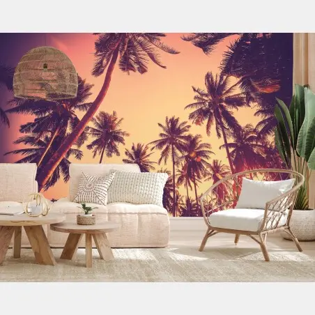 Papier peint crépuscule tropical vintage – Wallnifity®