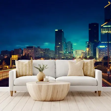Papier peint crépuscule urbain à La Défense – Wallnifity®