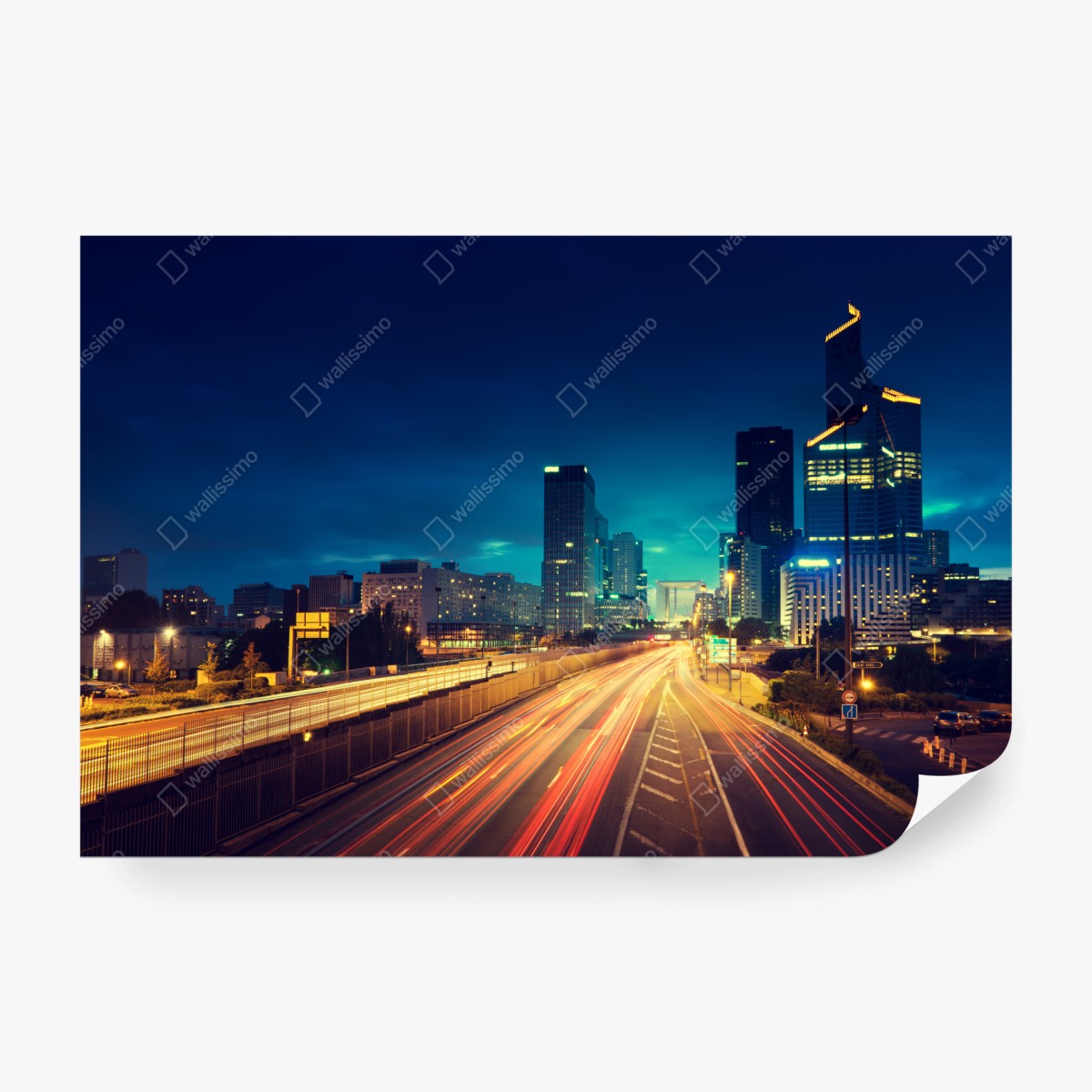 Papier peint crépuscule urbain à La Défense – Wallnifity®