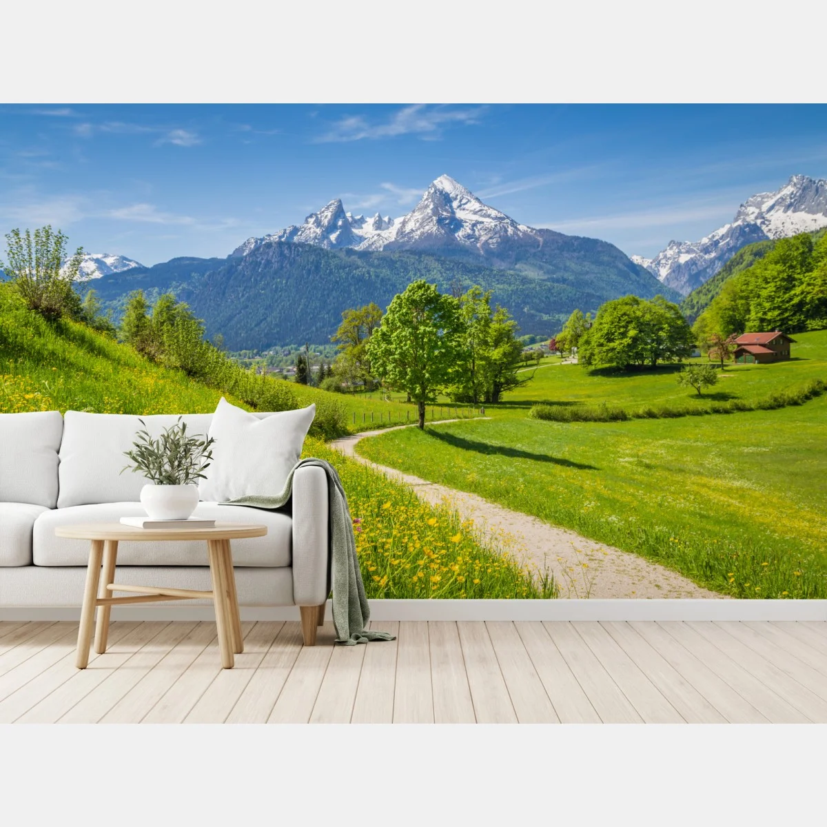 Papier peint paysage des Alpes au printemps – Wallnifity® Papier peint paysage des Alpes au printemps – Wallnifity®