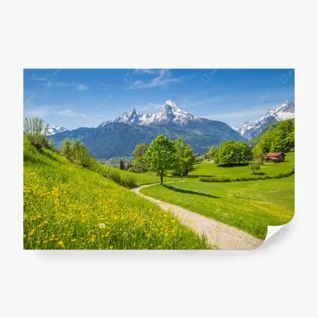 Papier peint paysage des Alpes au printemps – Wallnifity®