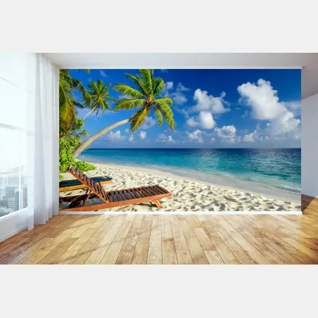 Papier peint havre tropical aux Maldives – Wallnifity®