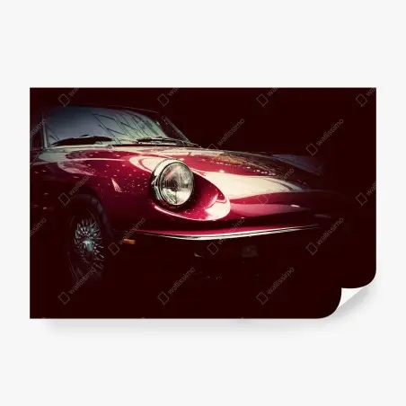 Papier peint détail élégant d'une voiture classique rouge – Wallnifity®