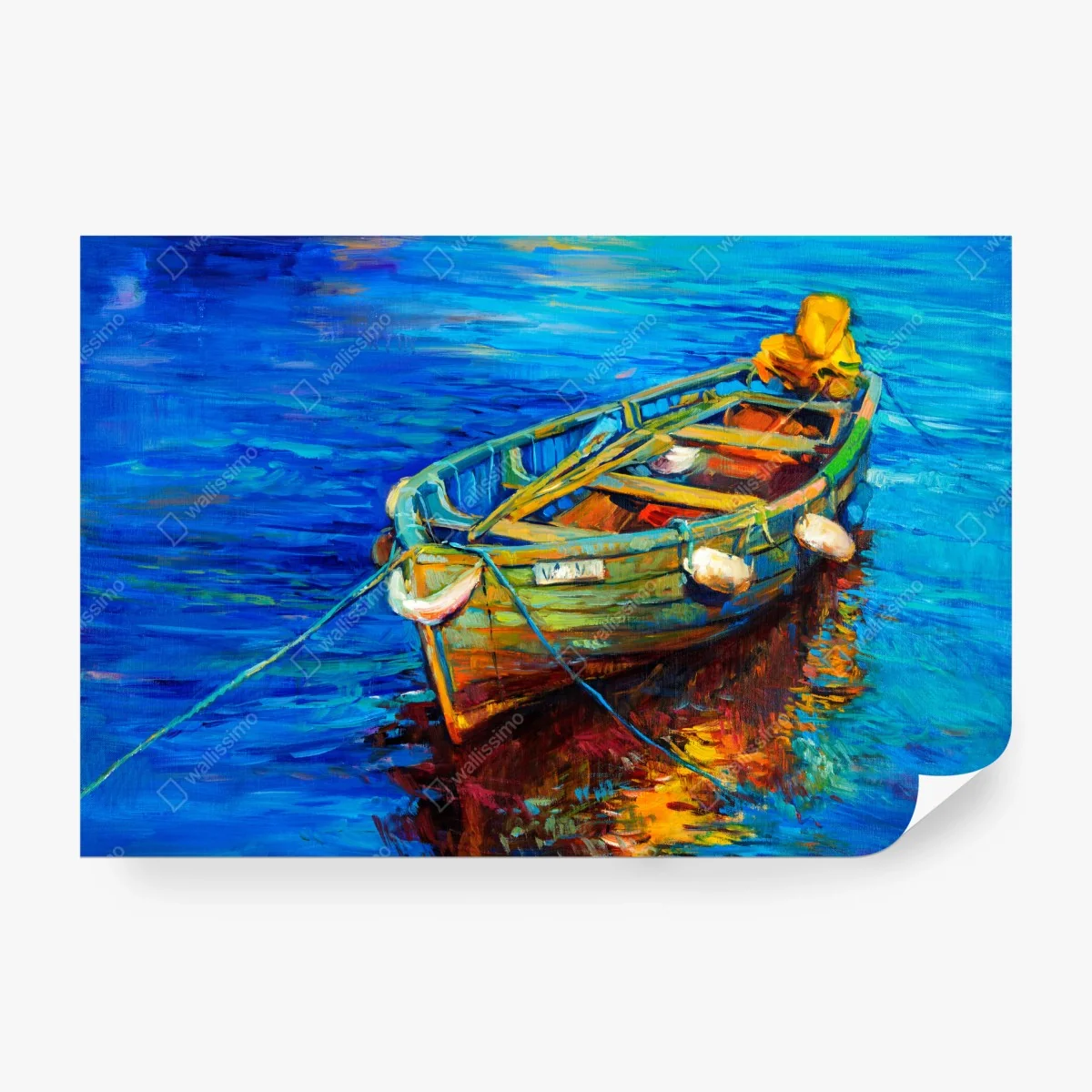 Papier peint barque colorée au crépuscule – Wallnifity® Papier peint barque colorée au crépuscule – Wallnifity®