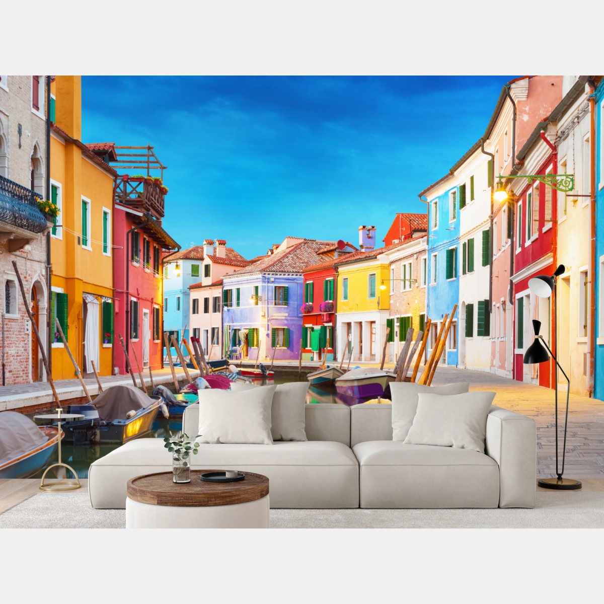 Papier peint ruelle colorée à Burano – Wallnifity®