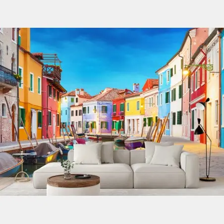 Papier peint ruelle colorée à Burano – Wallnifity®