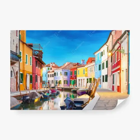 Papier peint ruelle colorée à Burano – Wallnifity®