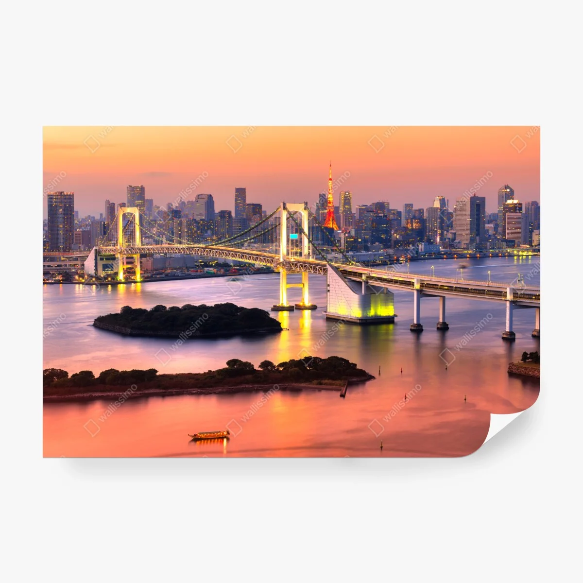 Papier peint coucher de soleil sur Tokyo et le pont arc-en-ciel – Wallnifity® Papier peint coucher de soleil sur Tokyo et le pont arc-en-ciel – Wallnifity®