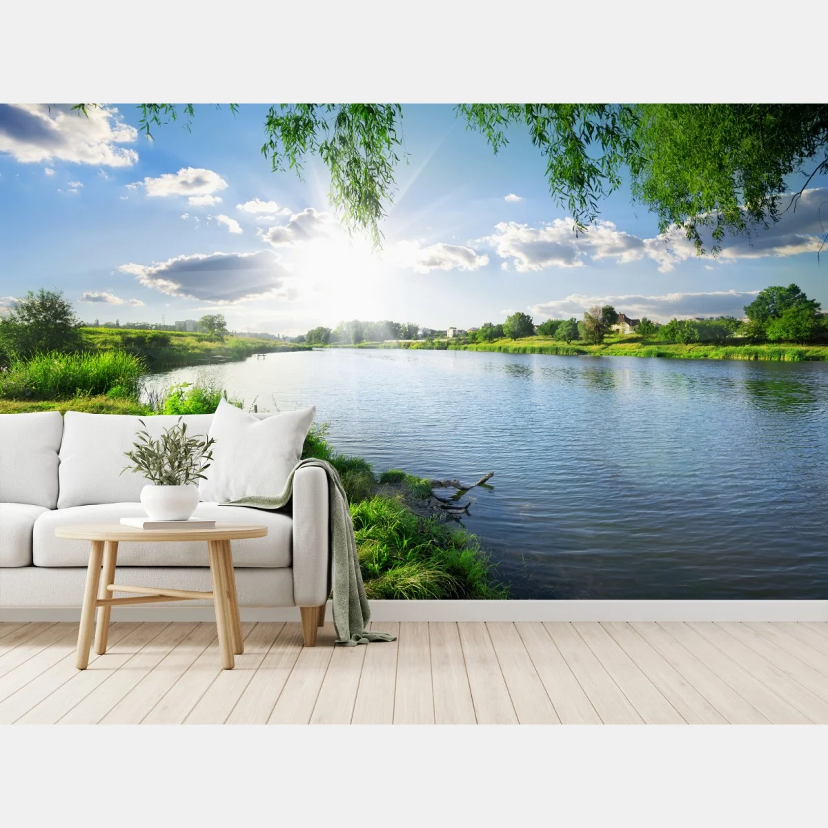 Papier peint bords de rivière ensoleillés – Wallnifity® Papier peint bords de rivière ensoleillés – Wallnifity®