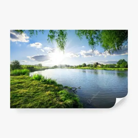 Papier peint bords de rivière ensoleillés – Wallnifity®