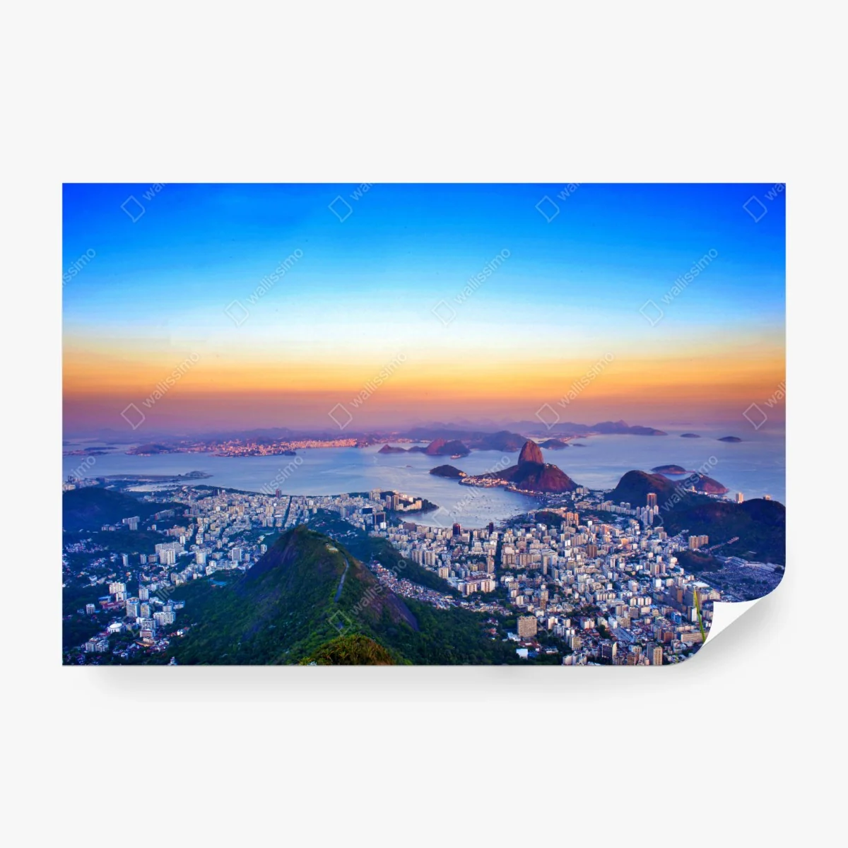 Papier peint panorama coloré de Rio de Janeiro au coucher du soleil – Wallnifity® Papier peint panorama coloré de Rio de Janeiro au coucher du soleil – Wallnifity®