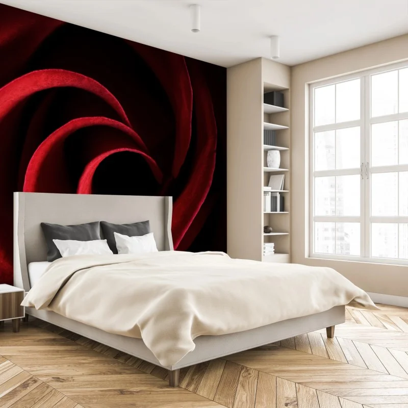 Papier peint spirale de pétales de rose rouge – Wallnifity® Papier peint spirale de pétales de rose rouge – Wallnifity®