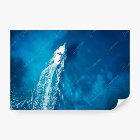 Papier peint évasion en yacht sur eaux turquoises – Wallnifity®