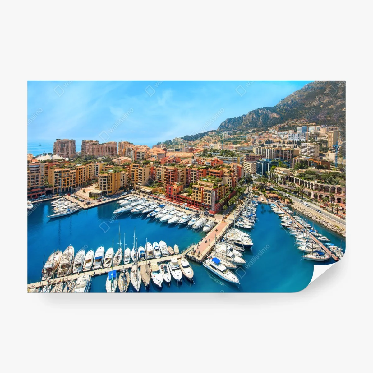 Papier peint vue aérienne du port de Monaco – Wallnifity®