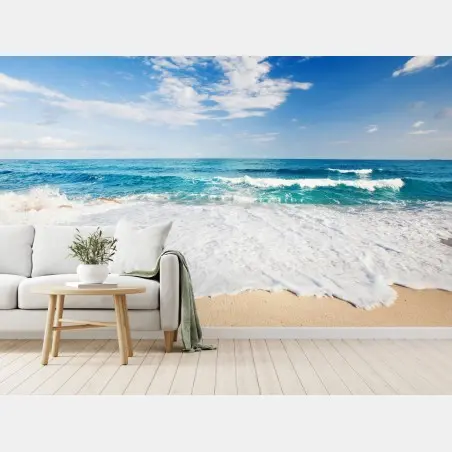 Papier peint brise marine et vagues turquoises – Wallnifity®