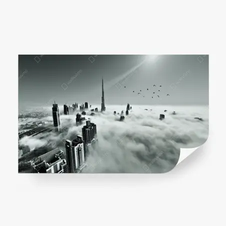 Papier peint Dubaï dans la brume urbaine – Wallnifity®