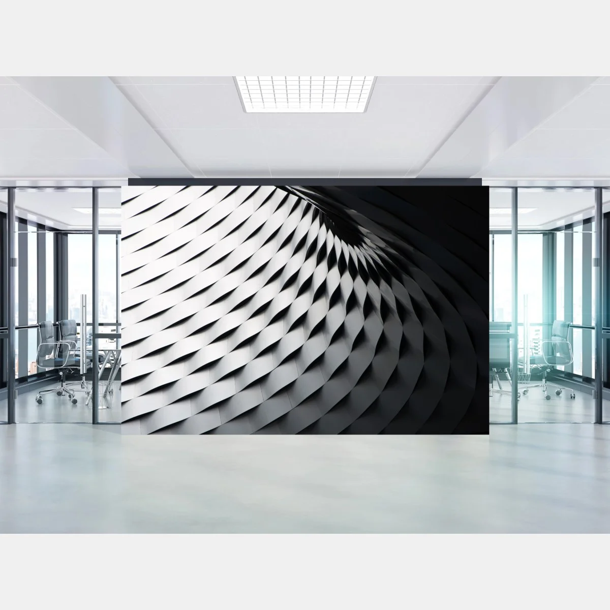 Papier peint vagues métalliques motif architectural abstrait – Wallnifity® Papier peint vagues métalliques motif architectural abstrait – Wallnifity®