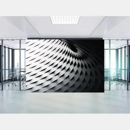 Papier peint vagues métalliques motif architectural abstrait – Wallnifity®
