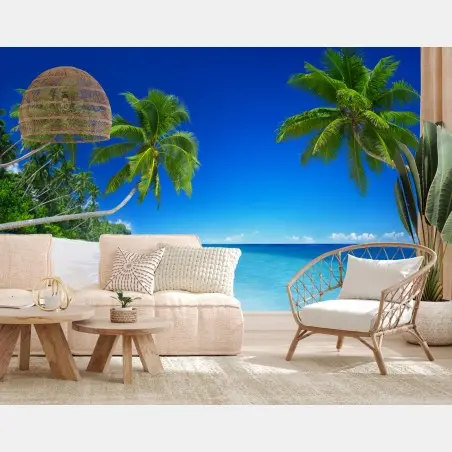 Papier peint paradis tropical en bord de mer – Wallnifity®
