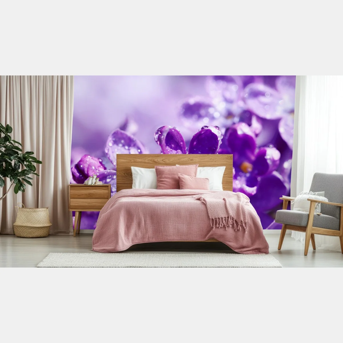 Papier peint lilas en rosée matinale – Wallnifity® Papier peint lilas en rosée matinale – Wallnifity®