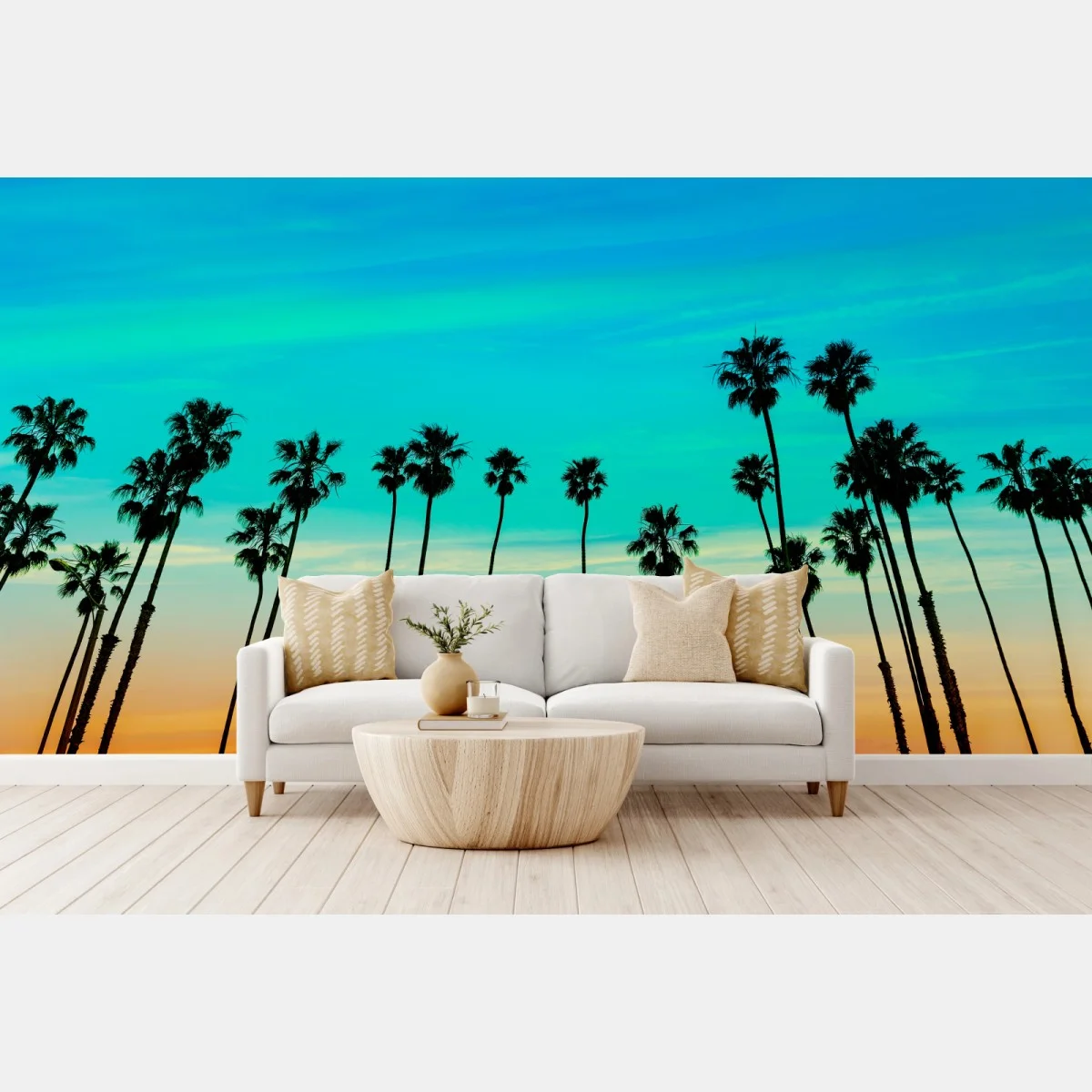 Papier peint lignes de palmiers au coucher du soleil à Santa Barbara – Wallnifity® Papier peint lignes de palmiers au coucher du soleil à Santa Barbara – Wallnifity®
