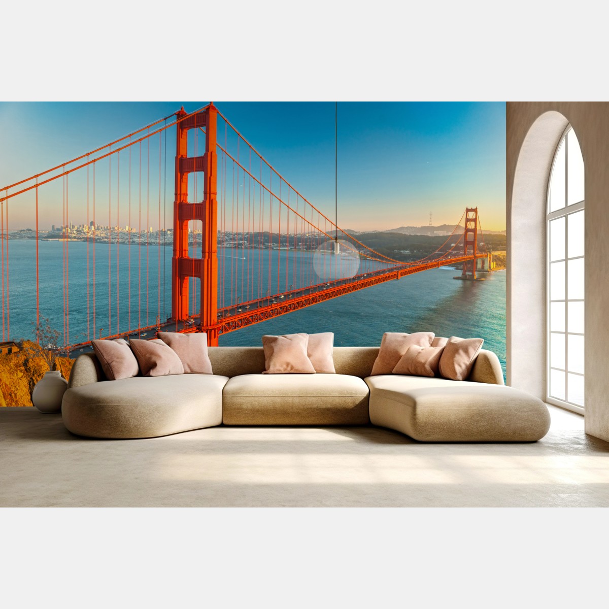 Papier peint vue emblématique du Golden Gate à San Francisco – Wallnifity®