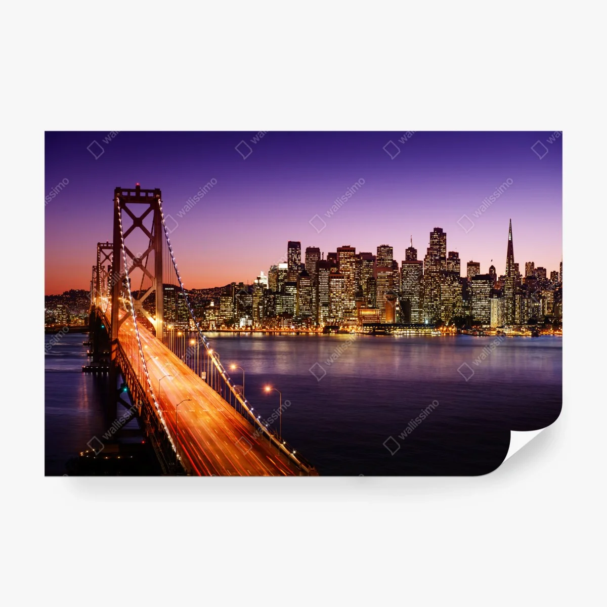 Papier peint coucher de soleil sur San Francisco et son pont emblématique – Wallnifity® Papier peint coucher de soleil sur San Francisco et son pont emblématique – Wallnifity®