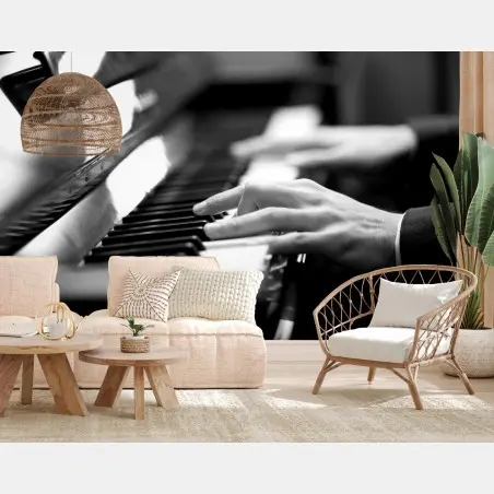 Papier peint mains au piano — instant d'élégance musicale – Wallnifity®