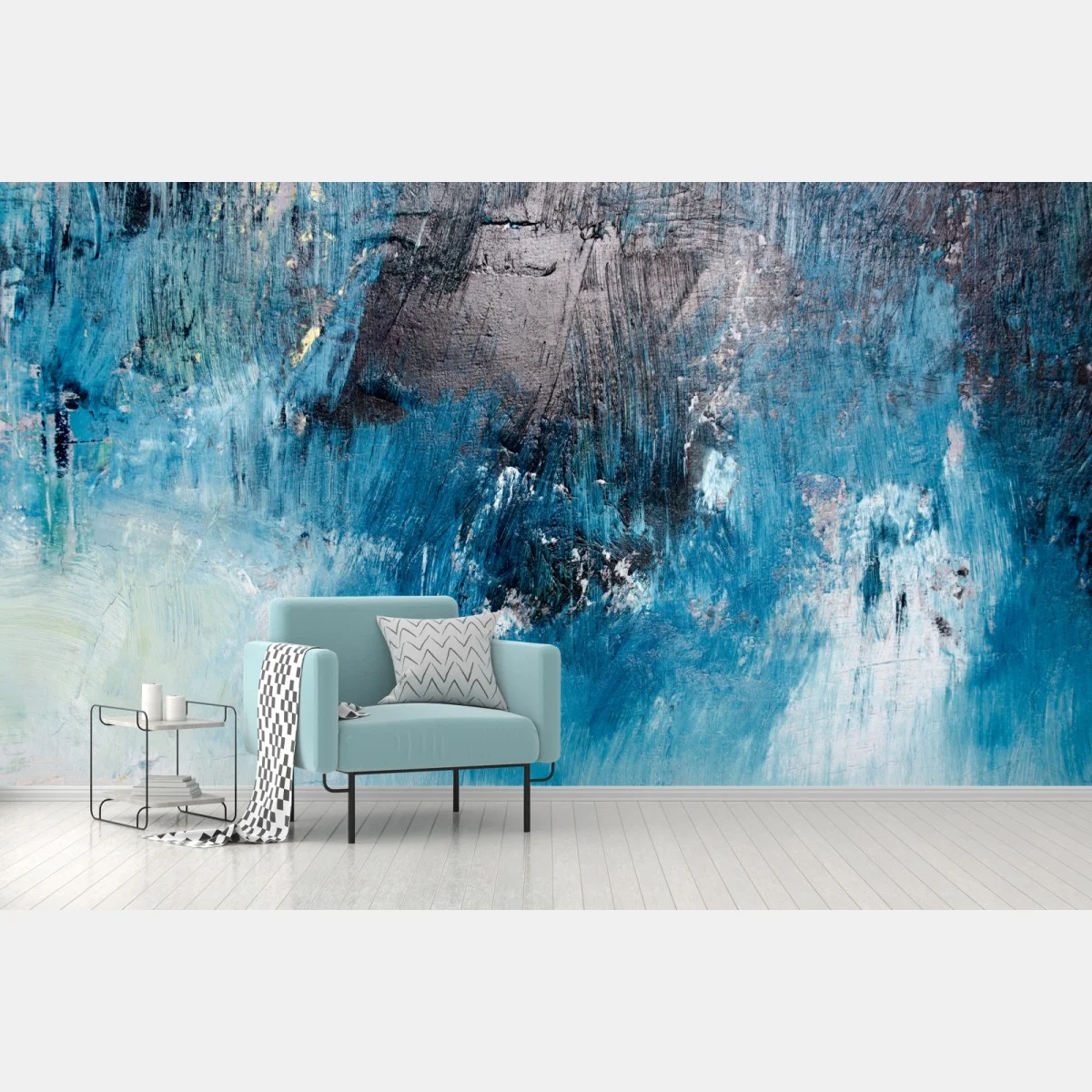 Papier peint océan abstrait en textures bleues – Wallnifity® Papier peint océan abstrait en textures bleues – Wallnifity®