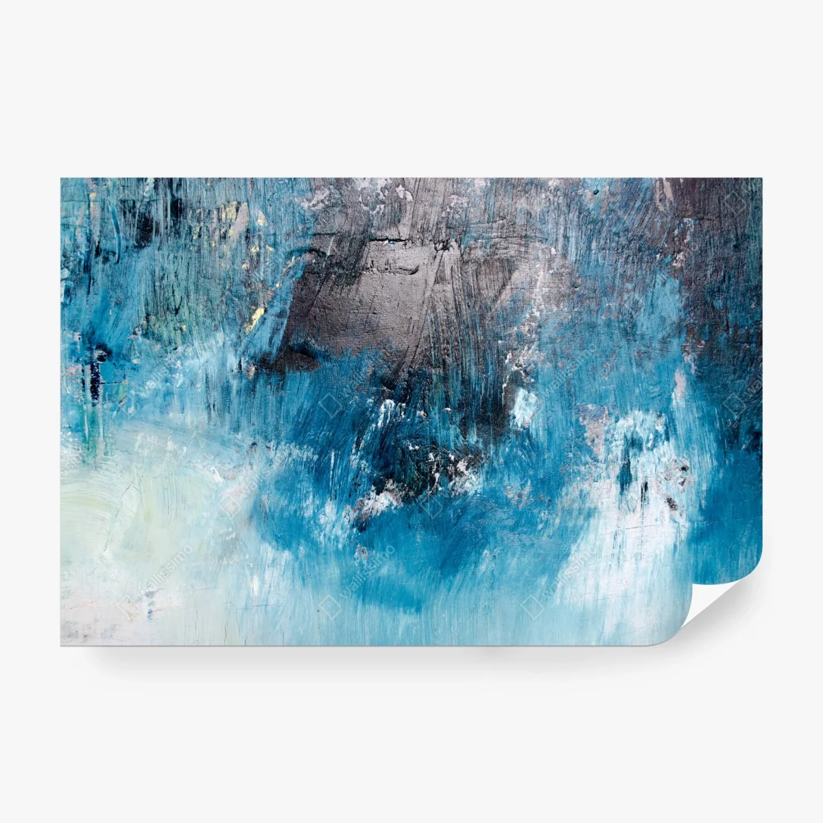 Papier peint océan abstrait en textures bleues – Wallnifity® Papier peint océan abstrait en textures bleues – Wallnifity®