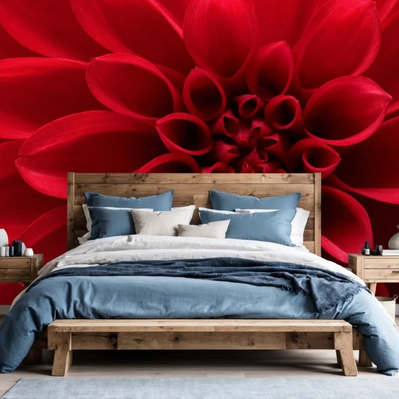 Papier peint élégance du dahlia rouge – Wallnifity®