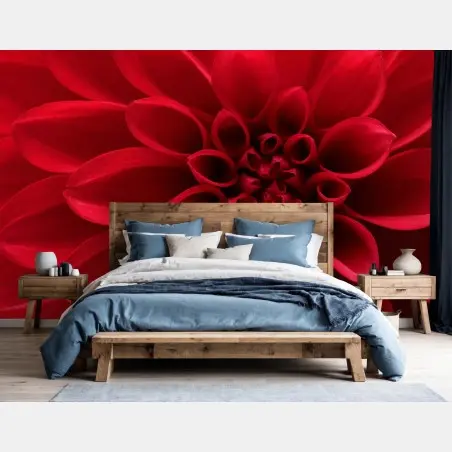 Papier peint élégance du dahlia rouge – Wallnifity®