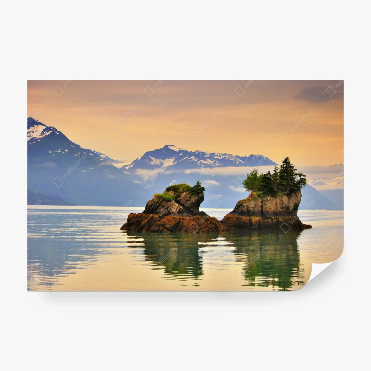 Papier peint îlots rocheux et reflets au coucher de soleil – Wallnifity® Papier peint îlots rocheux et reflets au coucher de soleil – Wallnifity®