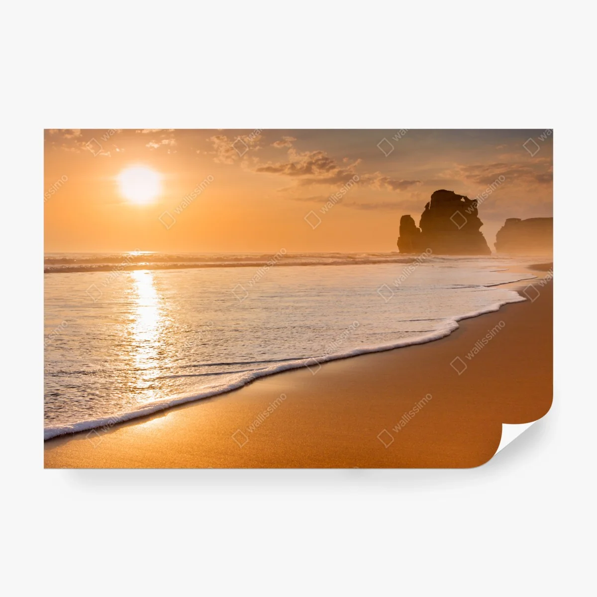 Papier peint coucher de soleil doré sur la plage – Wallnifity® Papier peint coucher de soleil doré sur la plage – Wallnifity®