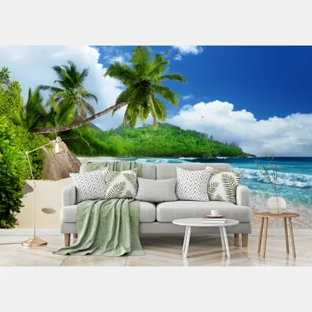 Papier peint évasion tropicale à Mahé, Seychelles – Wallnifity®