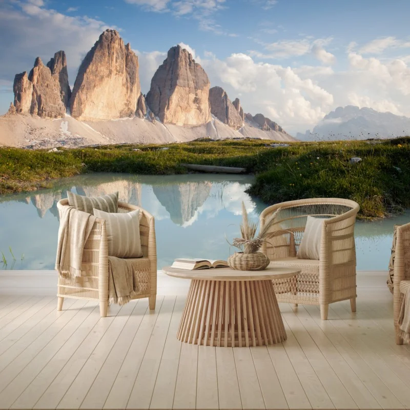 Papier peint reflets tranquilles des Dolomites