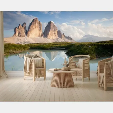 Papier peint reflets tranquilles des Dolomites – Wallnifity®