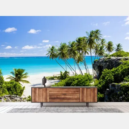 Papier peint évasion tropicale à Bottom Bay, Barbados – Wallnifity®
