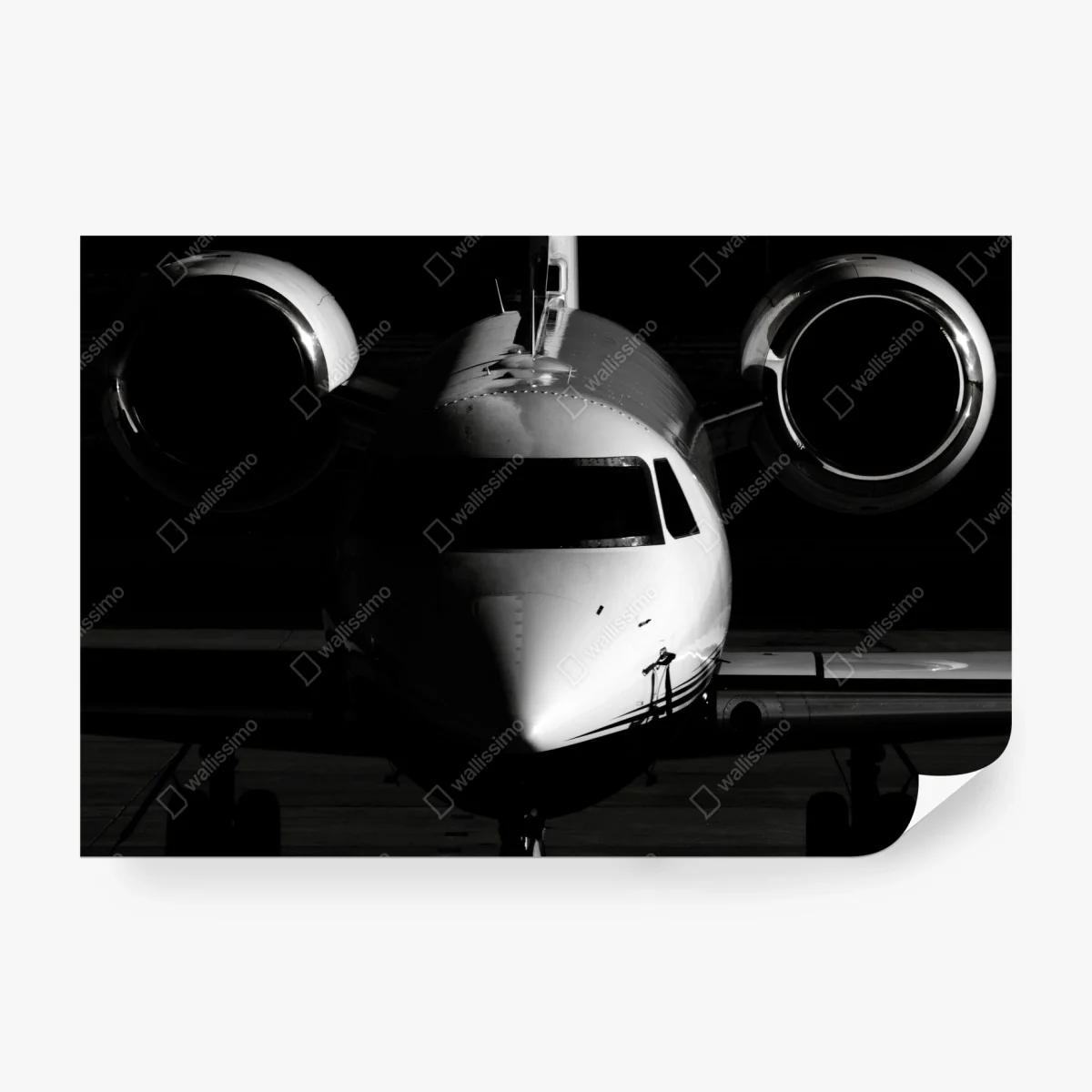 Papier peint jet privé en contre-jour silhouette monochrome – Wallnifity® Papier peint jet privé en contre-jour silhouette monochrome – Wallnifity®