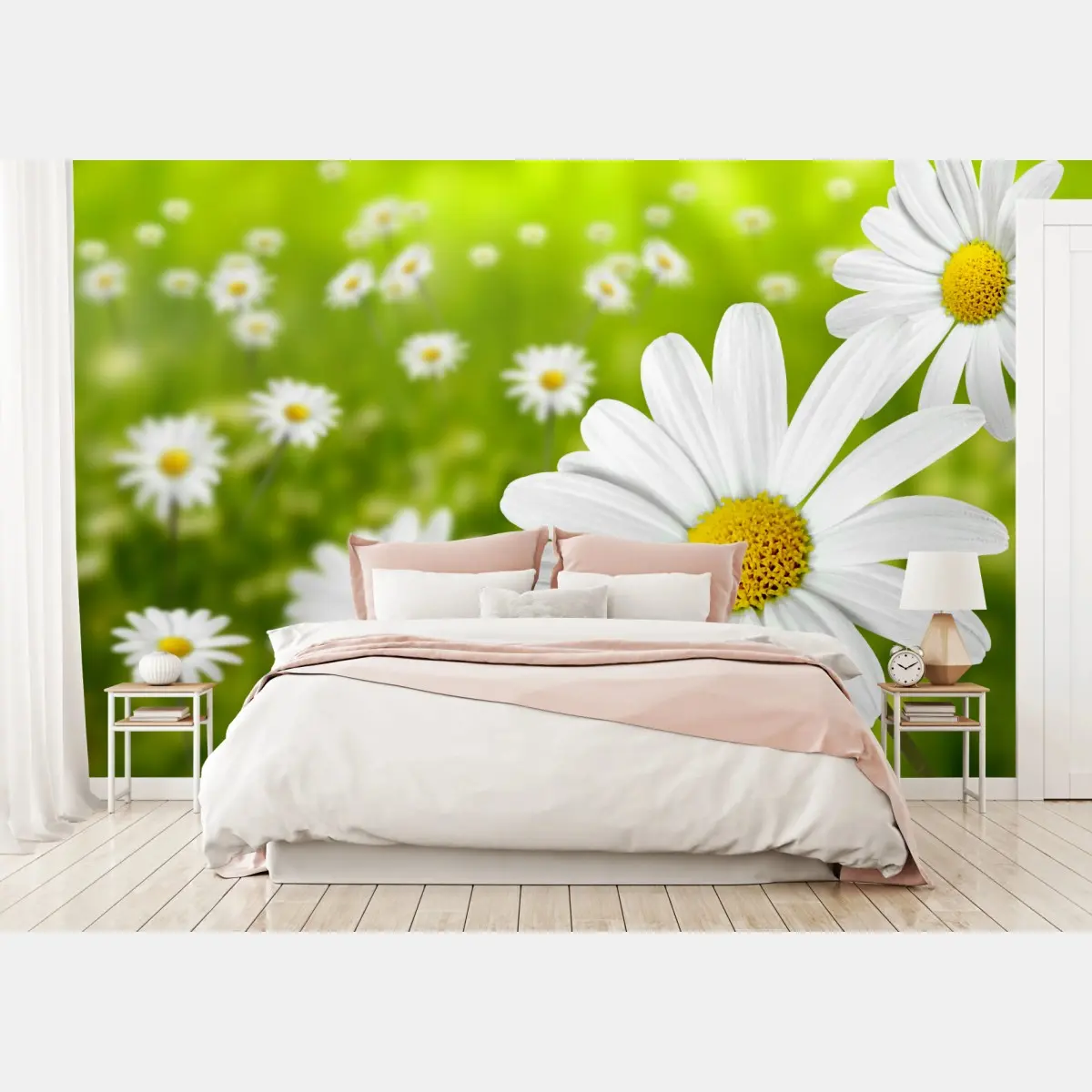 Papier peint champ de marguerites ensoleillé – Wallnifity®