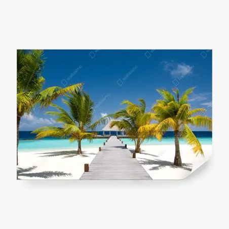 Papier peint jetée vers le paradis tropical – Wallnifity®