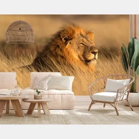Papier peint regard du roi de la savane – Wallnifity®