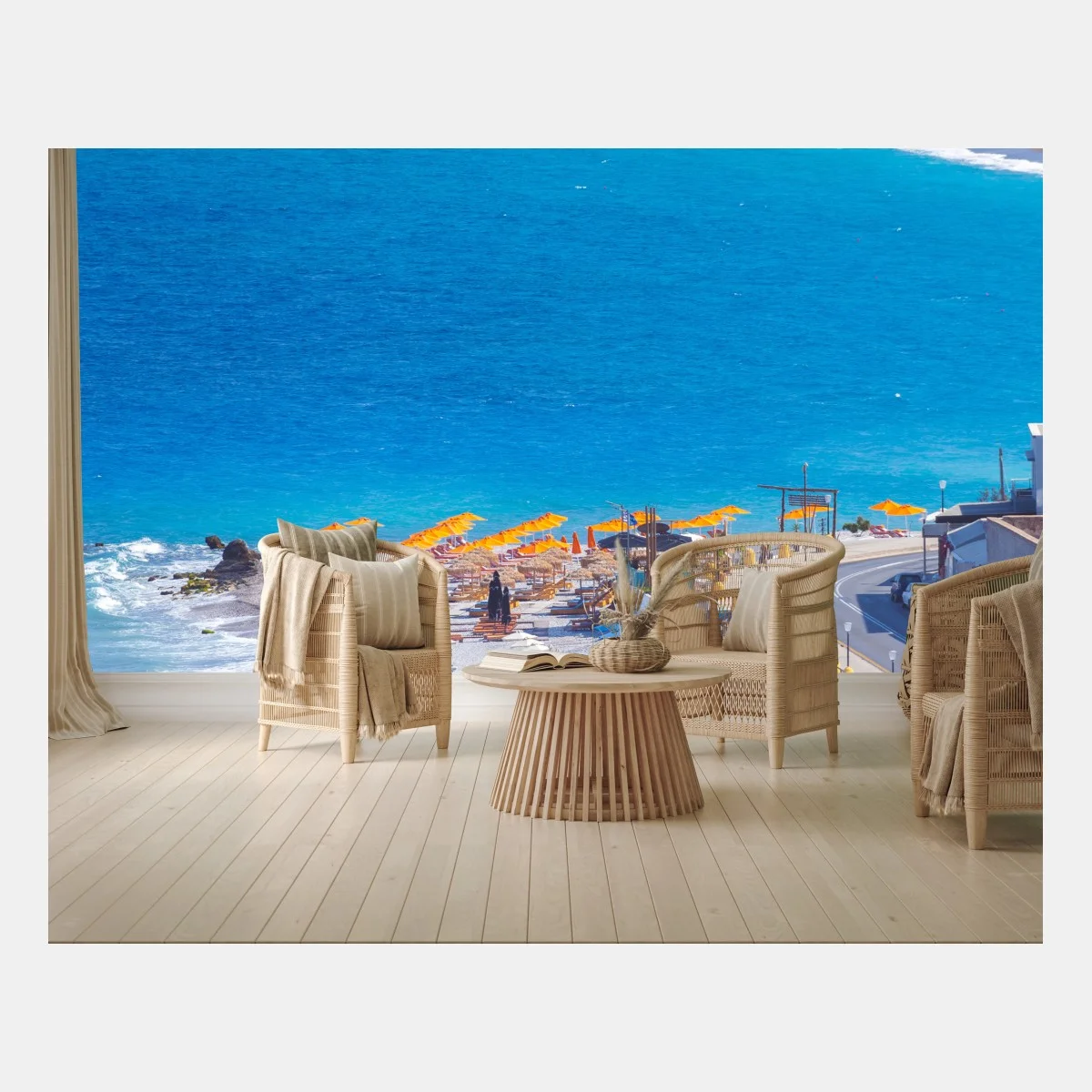Papier peint couleurs d'été à Elli Beach, Rhodes – Wallnifity® Papier peint couleurs d'été à Elli Beach, Rhodes – Wallnifity®