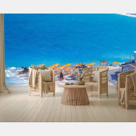 Papier peint couleurs d'été à Elli Beach, Rhodes – Wallnifity®